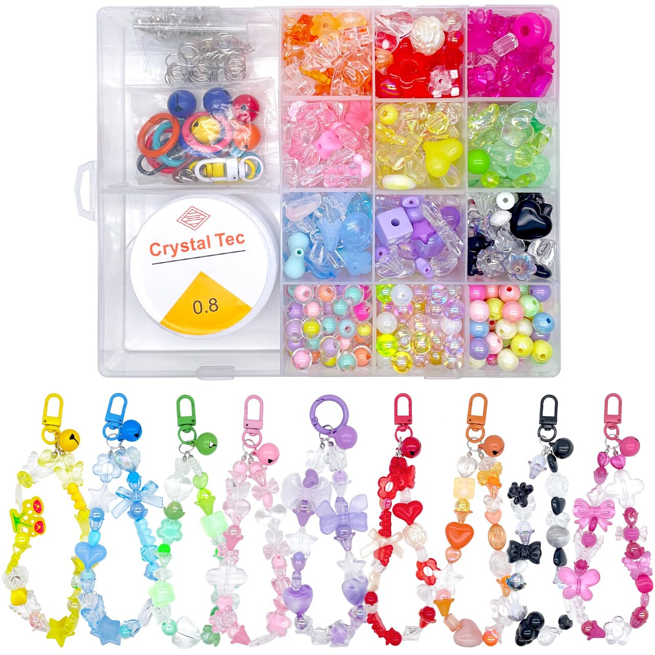 750 PCS Acrylic Assorted Beads - Aesthetic Beads Cute Beads for Bracelets Making, Flower Star Butterfly Pastel Beads,Acrylic Beads, Assorted Beads for Jewelry Making (12COLOR-Acrylic-Bead)